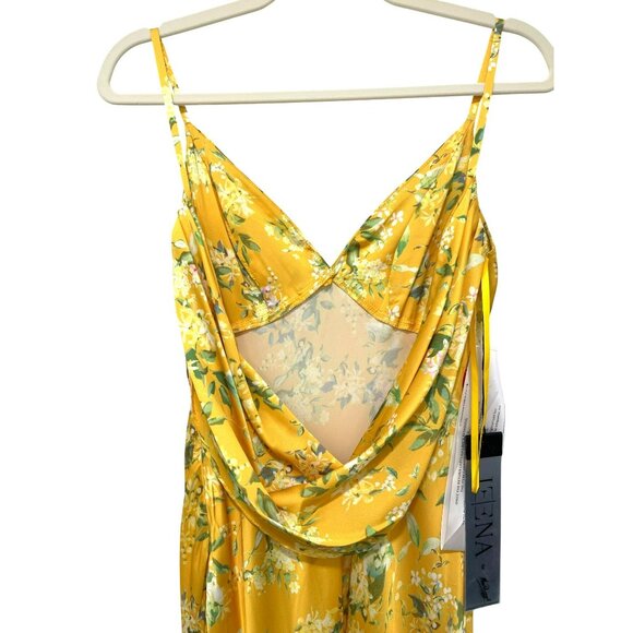 Mac Duggal Yellow Floral Backless Formal Gown Maxi Dress NWT Sz 0 - Picture 7 of 11